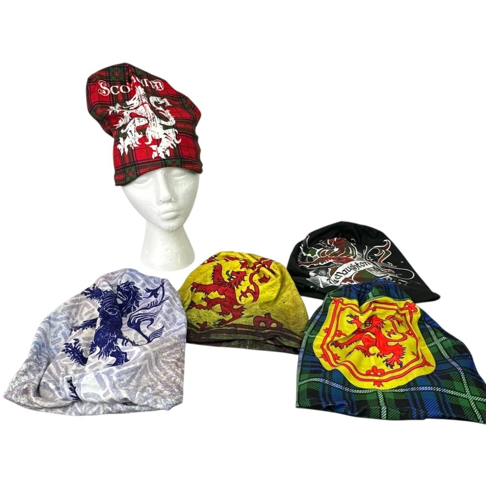 Celtic Beanie Hats /Stocking Caps Group of 5 Polyester/Elastane Colorful